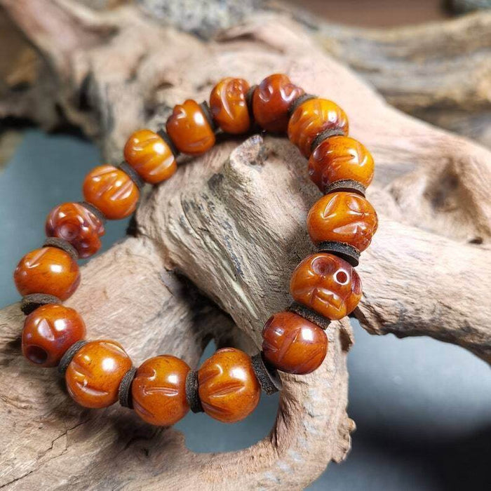Wrist Mala Bracelet,10mm Skull - Tibetan Buddhist mala beads, view 4