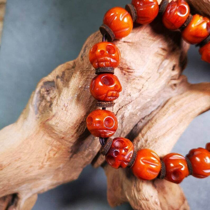 Wrist Mala Bracelet,10mm Skull - Tibetan Buddhist mala beads, view 8