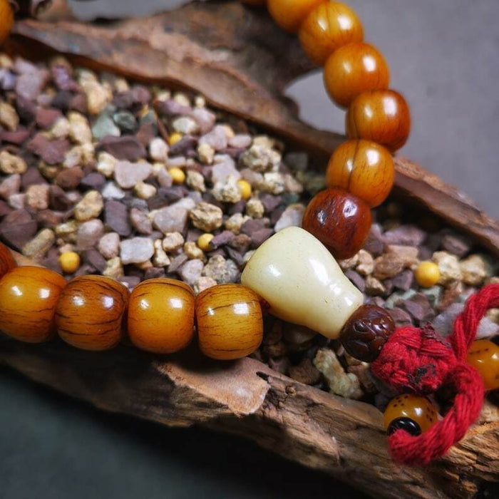 Wrist Mala Bracelet,11mm - Tibetan Buddhist mala beads, detailed view