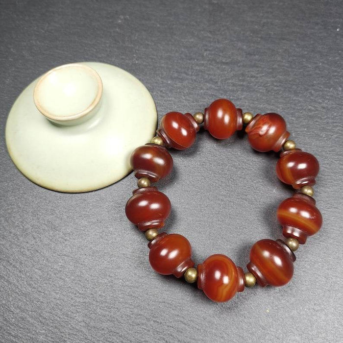 Wrist Mala, Prayer Beads Bracelet - Tibetan Buddhist mala beads, detailed view