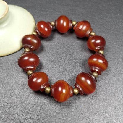 Wrist Mala, Prayer Beads Bracelet - Tibetan Buddhist mala beads, close-up detail