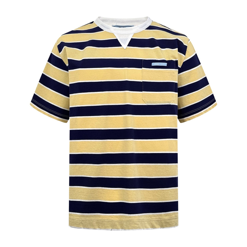 2026 New Triangle Brand Striped Short-Sleeved T-Shirt with Pockets (CC952-A20)