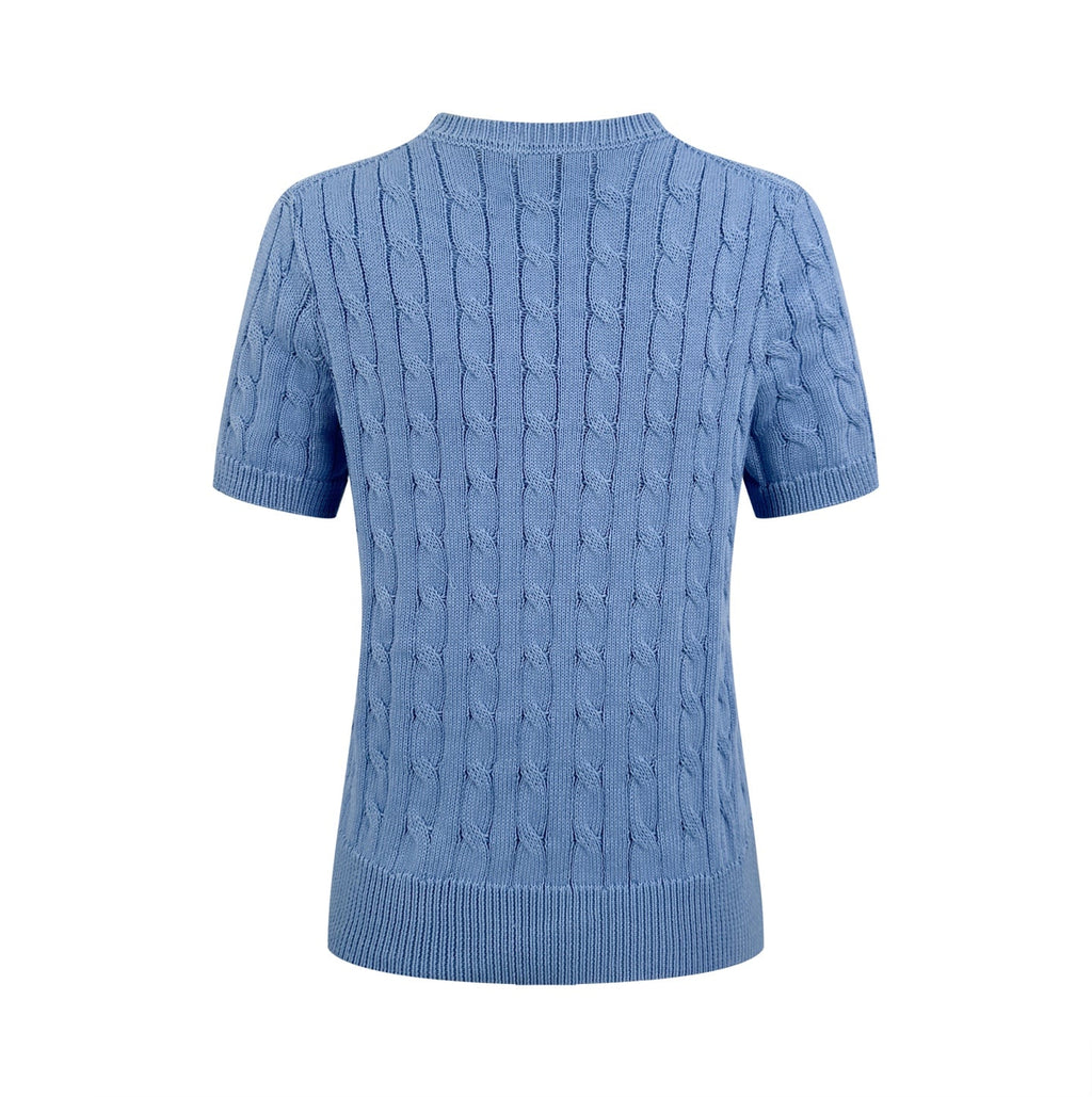 2026 Women’s RL Twisted-Knit Short-Sleeved Jumper (FF720)