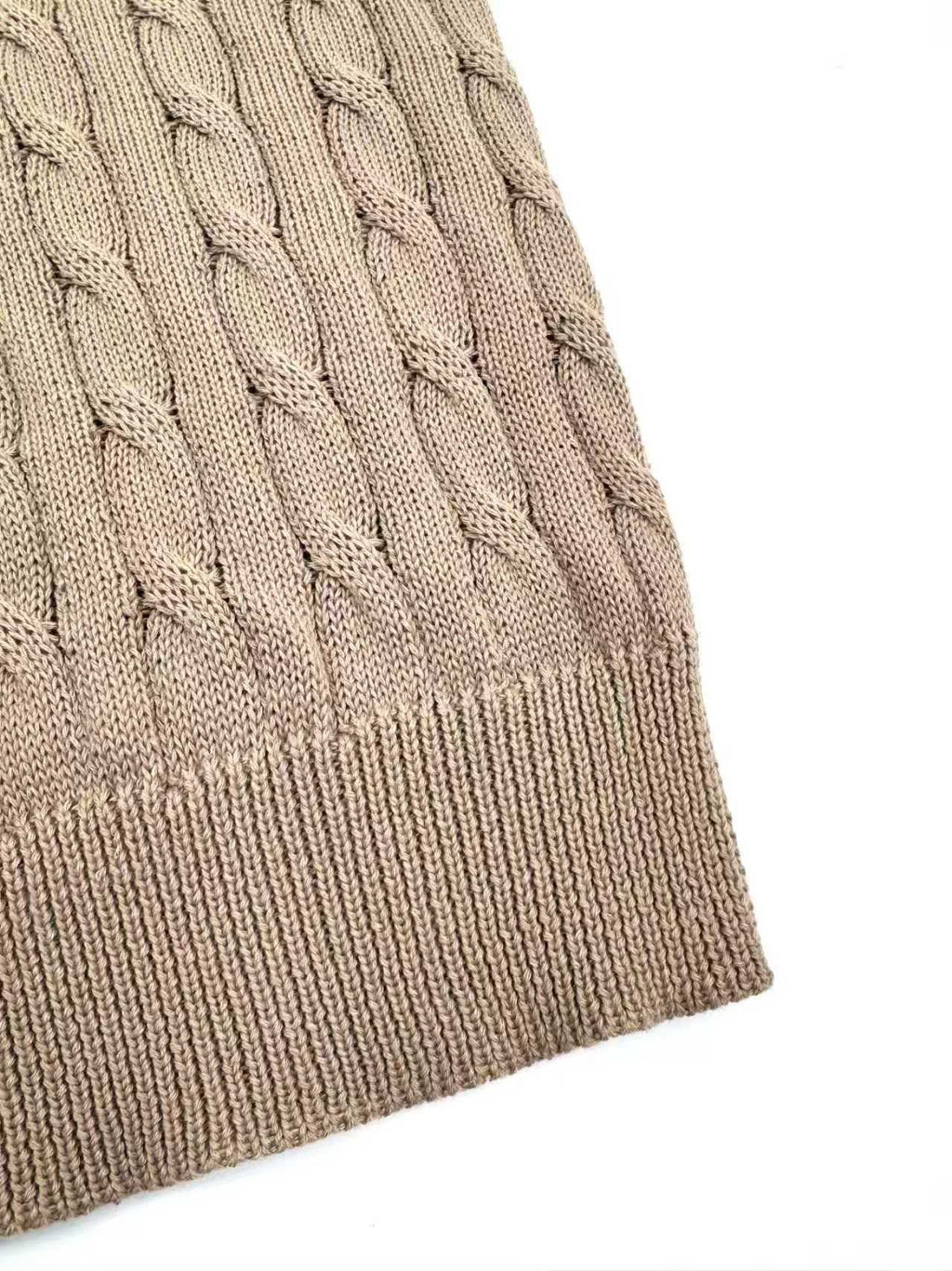 2026 Women's RL Cable-Knit Polo Neck Sweater (FF719)