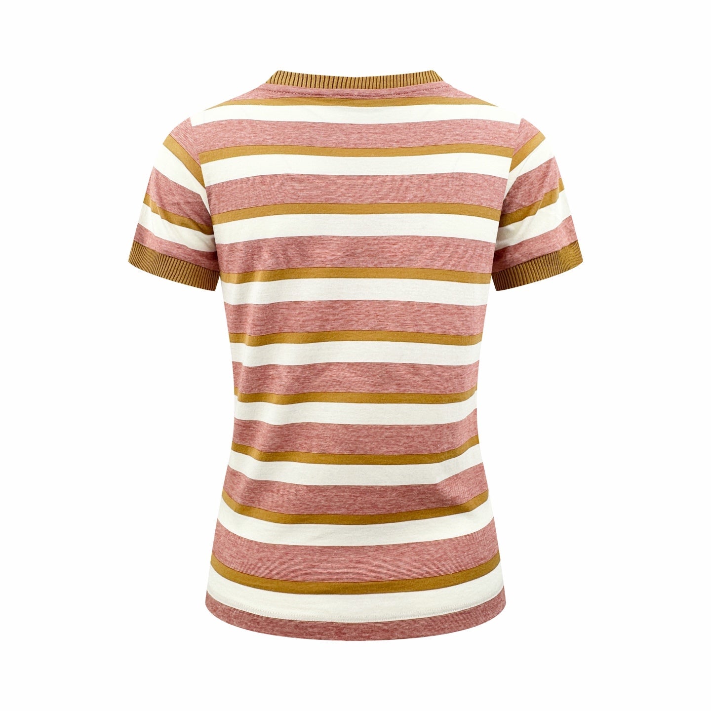 2026 Women’s Triangle Brand Logo Striped Short-Sleeved T-Shirt (FF709)