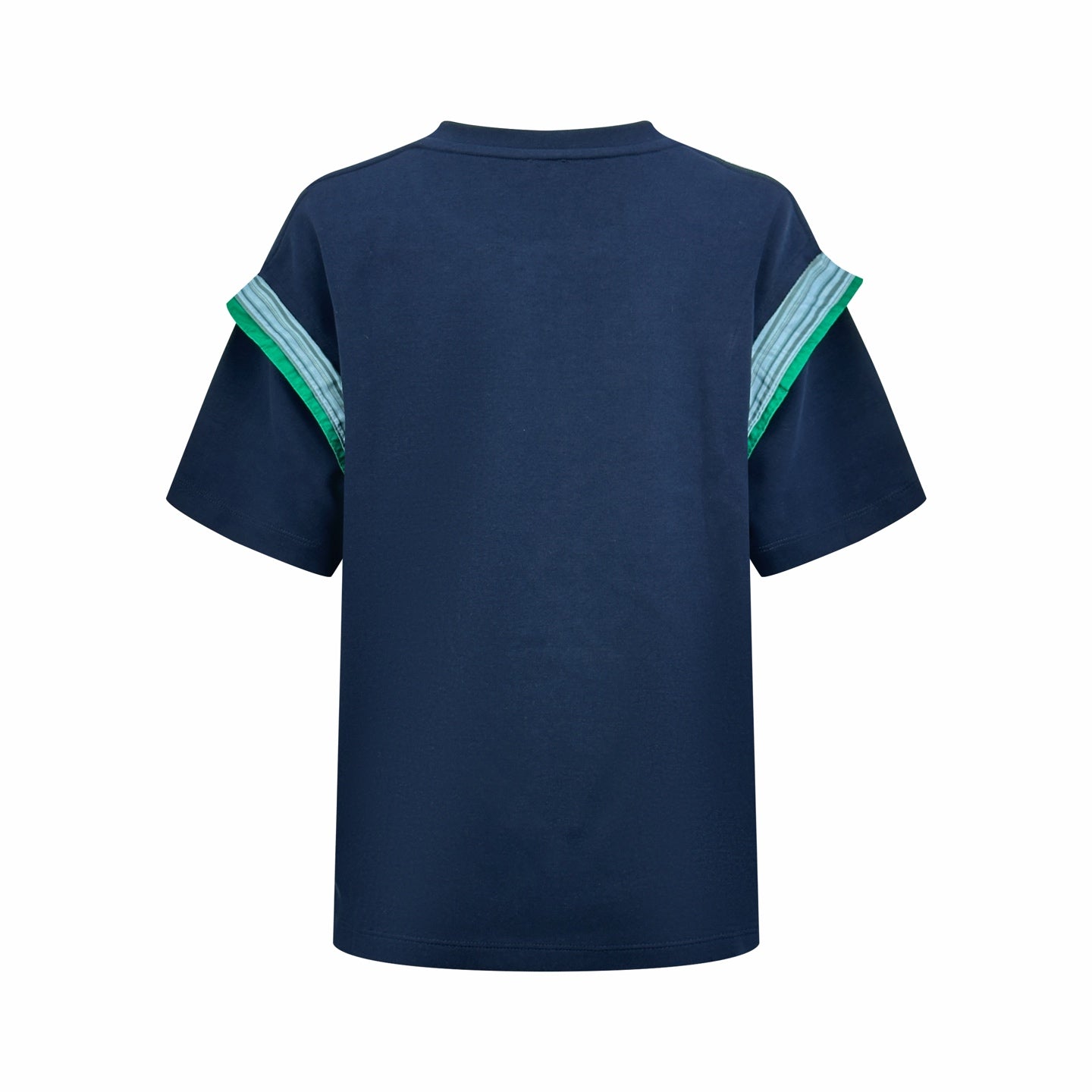 2026 Women’s Way Embroidered Striped Patchwork Short-Sleeved Top (DD108)