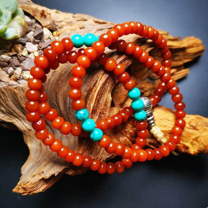 Yak Bone 108 Mala,6mm Prayer Beads - Tibetan Buddhist mala beads, detailed view