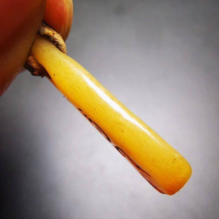 Yak Bone Carved Amulet Pendant 1.06" - Tibetan Buddhist amulet, view 8