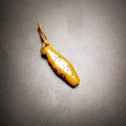 Yak Bone Carved Amulet Pendant, Prayer Beads 1.18" - Tibetan Buddhist amulet, view 5