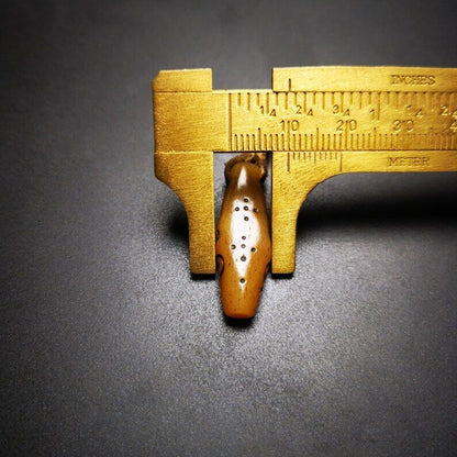Yak Bone Carved Amulet Pendant, Prayer Beads 1.18" - Tibetan Buddhist amulet, view 6