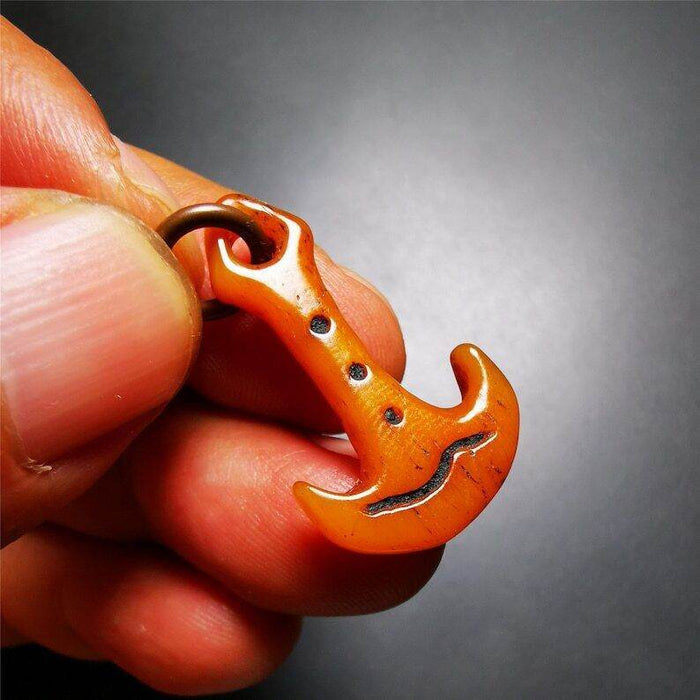 Yak Bone Carved Amulet,Anchor Pendant - Tibetan Buddhist amulet, view 7
