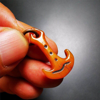 Yak Bone Carved Amulet,Anchor Pendant - Tibetan Buddhist amulet, view 7