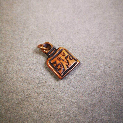 Yak Bone Carved Letter Prayer Bead Pendant - Tibetan Buddhist art, view 5