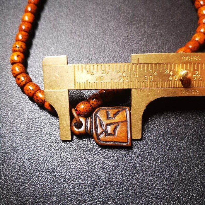 Yak Bone Carved Letter Prayer Bead Pendant - Tibetan Buddhist art, view 6