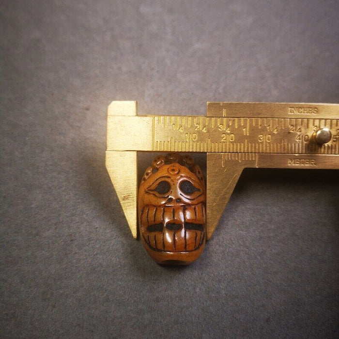 Yak Bone Carved Mahakala Amulet for Mala,Necklace Pendant,1.18" - Tibetan Buddhist mala beads, view 7
