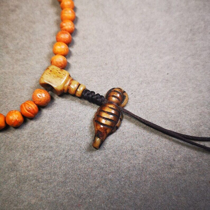Yak Bone Carved Mala Spacer Bead,1.22" - Tibetan Buddhist mala beads, view 5