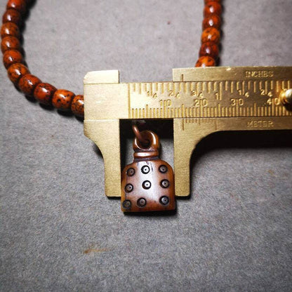 Yak Bone Carved Mantra Dot Prayer Bead Pendant - Tibetan Buddhist art, view 5