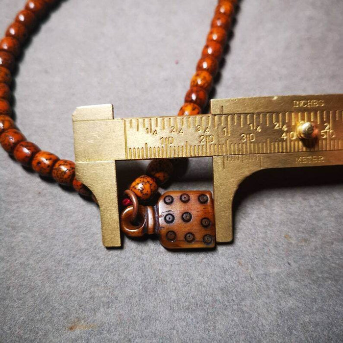 Yak Bone Carved Mantra Dot Prayer Bead Pendant - Tibetan Buddhist art, view 6