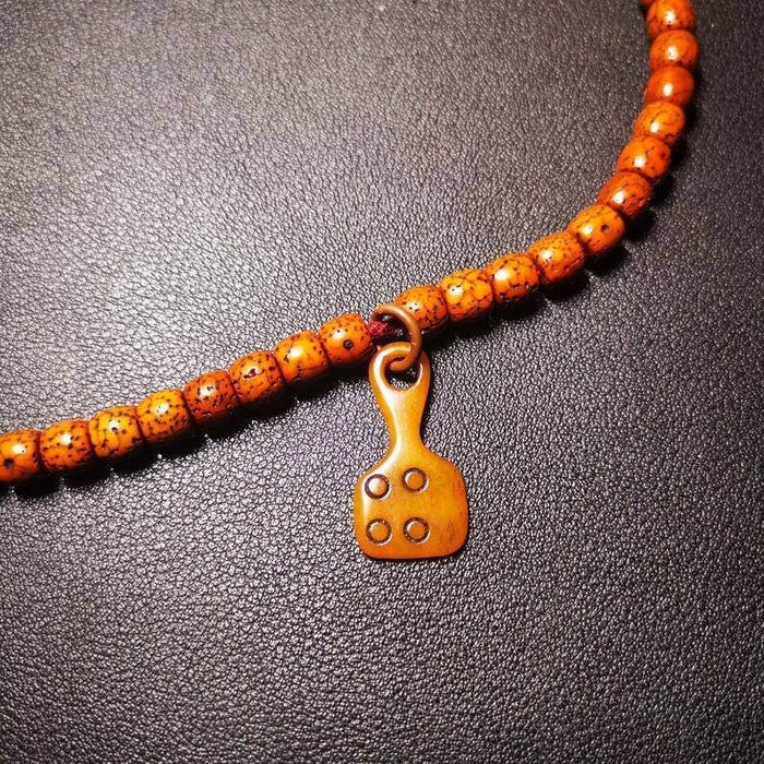 Yak Bone Carved Mantra Dot Prayer Bead Pendant,Bead Counter Clip Amulet for Mala - Tibetan Buddhist mala beads, view 4