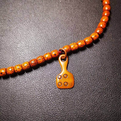 Yak Bone Carved Mantra Dot Prayer Bead Pendant,Bead Counter Clip Amulet for Mala - Tibetan Buddhist mala beads, view 4