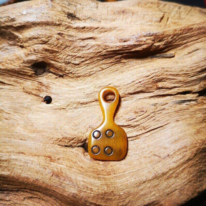 Yak Bone Carved Mantra Dot Prayer Bead Pendant,Bead Counter Clip Amulet for Mala - Tibetan Buddhist mala beads, view 6