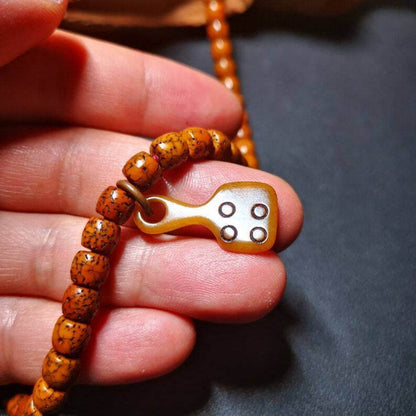 Yak Bone Carved Mantra Dot Prayer Bead Pendant,Bead Counter Clip Amulet for Mala - Tibetan Buddhist mala beads, view 7
