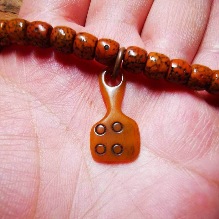 Yak Bone Carved Mantra Dot Prayer Bead Pendant,Bead Counter Clip Amulet for Mala - Tibetan Buddhist mala beads, view 8