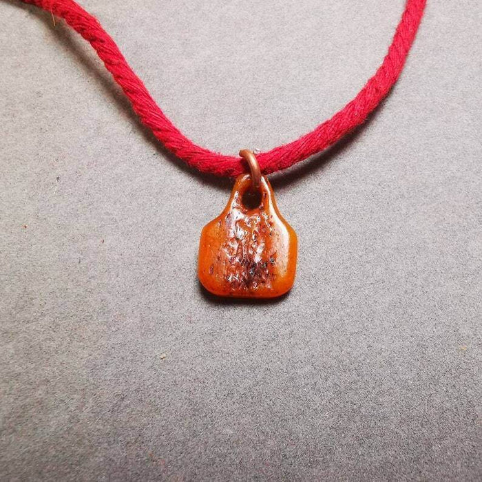 Yak Bone Carved OM Letter Prayer Bead Pendant - Tibetan Buddhist art, view 5