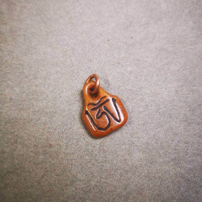 Yak Bone Carved OM Letter Prayer Bead Pendant - Tibetan Buddhist art, view 7