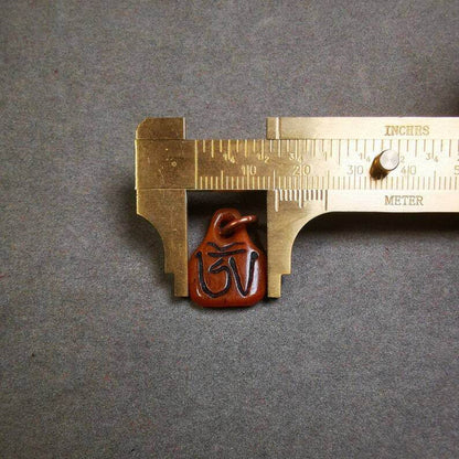 Yak Bone Carved OM Letter Prayer Bead Pendant - Tibetan Buddhist art, view 8