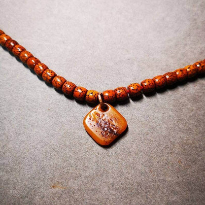 Yak Bone Carved OM Letter Prayer Bead Pendant,Bead Counter Clip Amulet for Mala - Tibetan Buddhist mala beads, view 6
