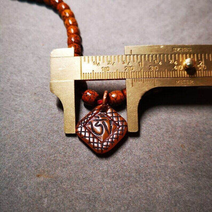 Yak Bone Carved OM Letter Prayer Bead Pendant,Bead Counter Clip Amulet for Mala - Tibetan Buddhist mala beads, view 7