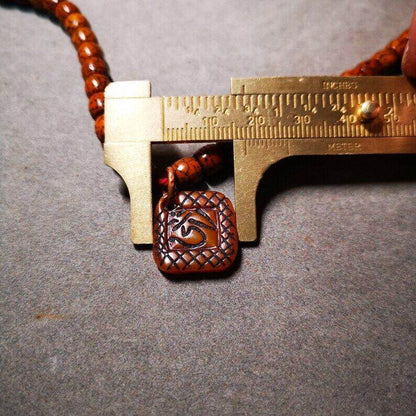 Yak Bone Carved OM Letter Prayer Bead Pendant,Bead Counter Clip Amulet for Mala - Tibetan Buddhist mala beads, view 8