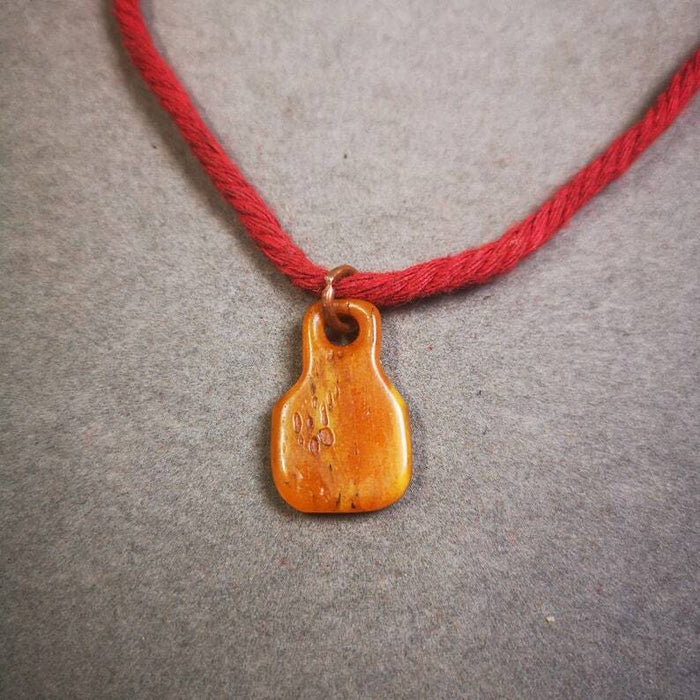 Yak Bone Carved Prayer Bead Pendant 0.98" - Tibetan Buddhist art, view 4
