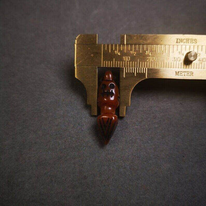 Yak Bone Carved Skull Phurba Amulet, Ritual Implement Pendant - Tibetan Buddhist amulet, view 8