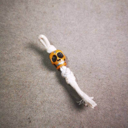 Yak Bone Carved Skull Prayer Bead Pendant,Bead Counter Clip Amulet for Mala - Tibetan Buddhist mala beads, view 5
