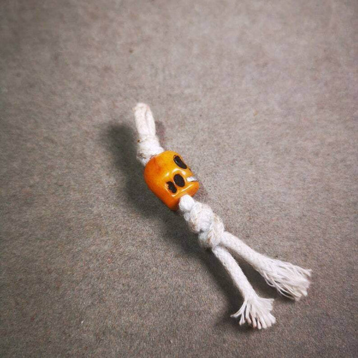 Yak Bone Carved Skull Prayer Bead Pendant,Bead Counter Clip Amulet for Mala - Tibetan Buddhist mala beads, view 6