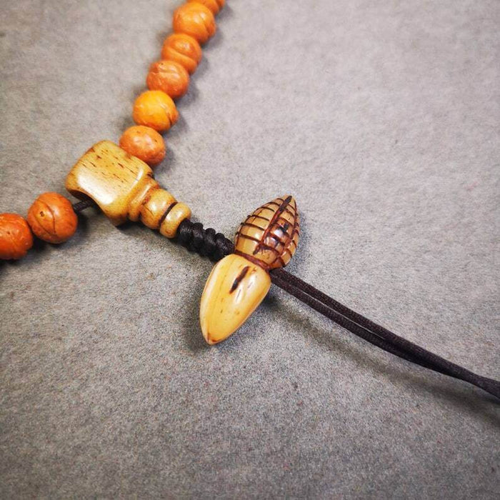 Yak Bone Carved Spacer Bead for Mala,Niang La TsaTsa Statue,Stupa Amulet - Tibetan tsa tsa mold, front view
