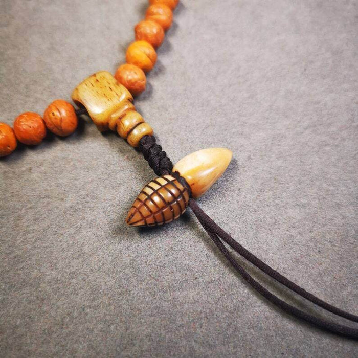Yak Bone Carved Spacer Bead for Mala,Niang La TsaTsa Statue,Stupa Amulet - Tibetan tsa tsa mold, detailed view