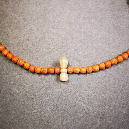 Yak Bone Carved Vajra Bell Amulet Pendant,Spacer Bead for Mala - Tibetan Buddhist mala beads, view 5
