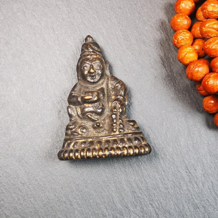 Yellow Jambhala 1.97" - Tibetan Buddhist statue, front view