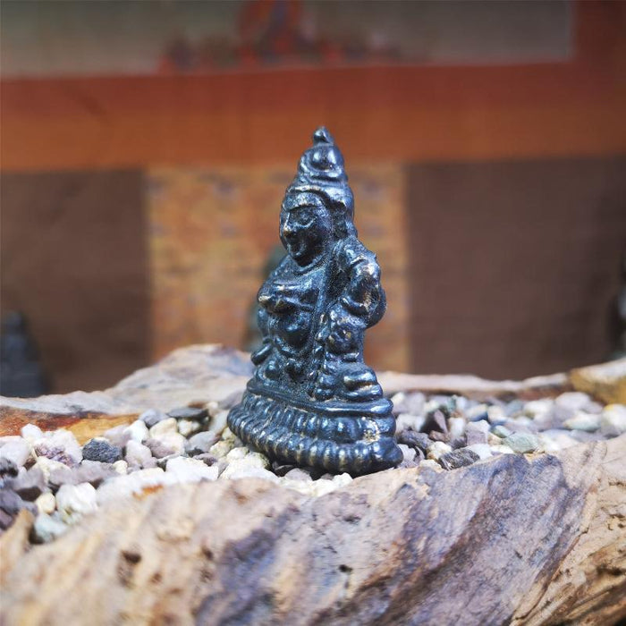 Yellow Jambhala 1.97" - Tibetan Buddhist statue, view 5