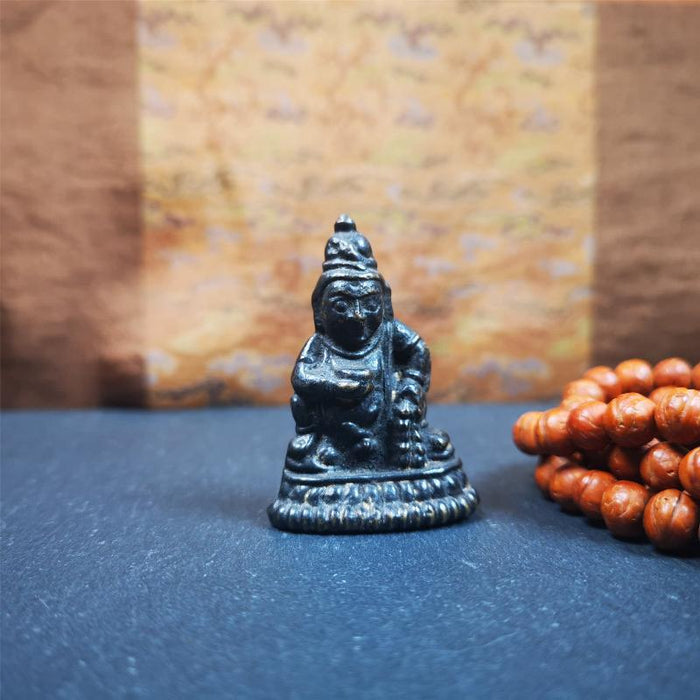Yellow Jambhala 1.97" - Tibetan Buddhist statue, view 6