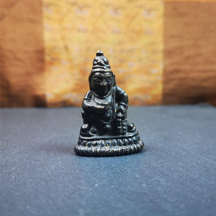 Yellow Jambhala 1.97" - Tibetan Buddhist statue, view 8