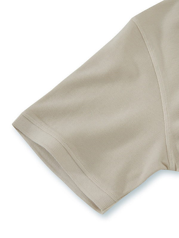 z3 Polo Garment Dyed Cream Solid Tailored Fit Casual Cotton T-Shirt