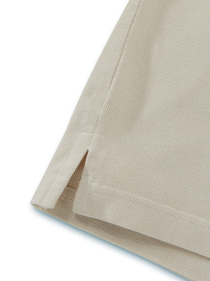 z3 Polo Garment Dyed Cream Solid Tailored Fit Casual Cotton T-Shirt