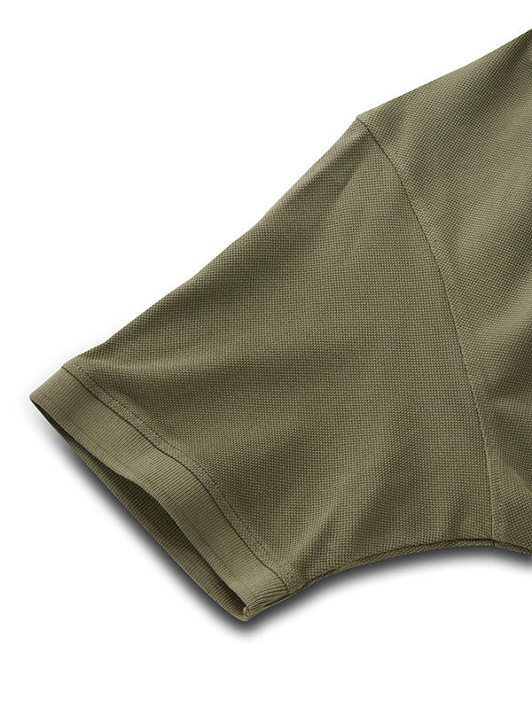 z3 Polo Garment Dyed Olive Solid Tailored Fit Casual Cotton T-Shirt