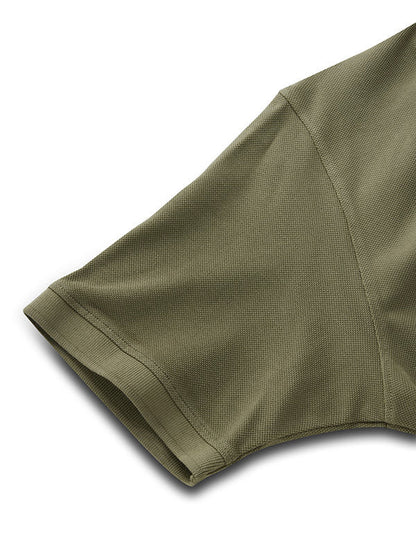 z3 Polo Garment Dyed Olive Solid Tailored Fit Casual Cotton T-Shirt