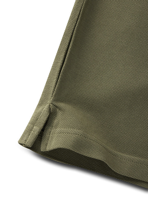 z3 Polo Garment Dyed Olive Solid Tailored Fit Casual Cotton T-Shirt
