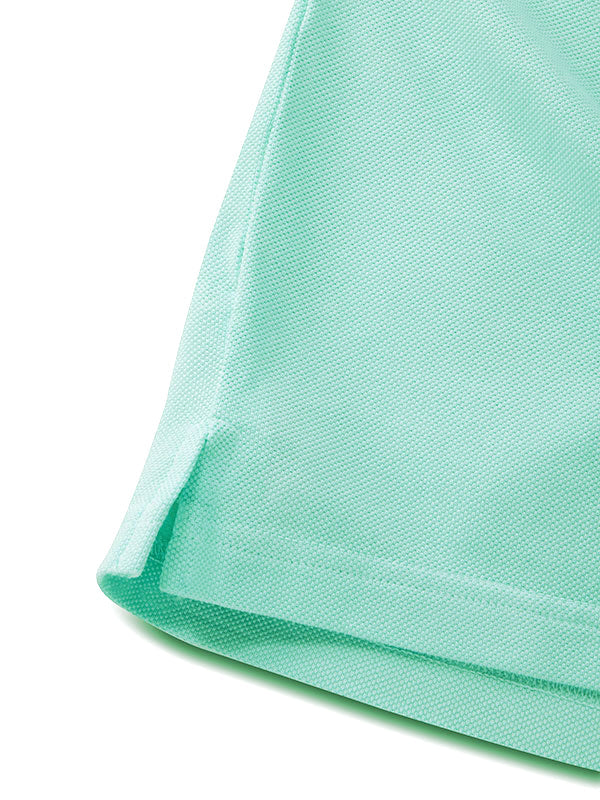 z3 Polo Garment Dyed Sea Green Solid Tailored Fit Casual Cotton T-Shirt